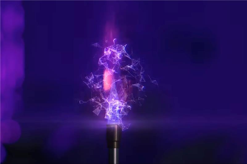 A flame burning.