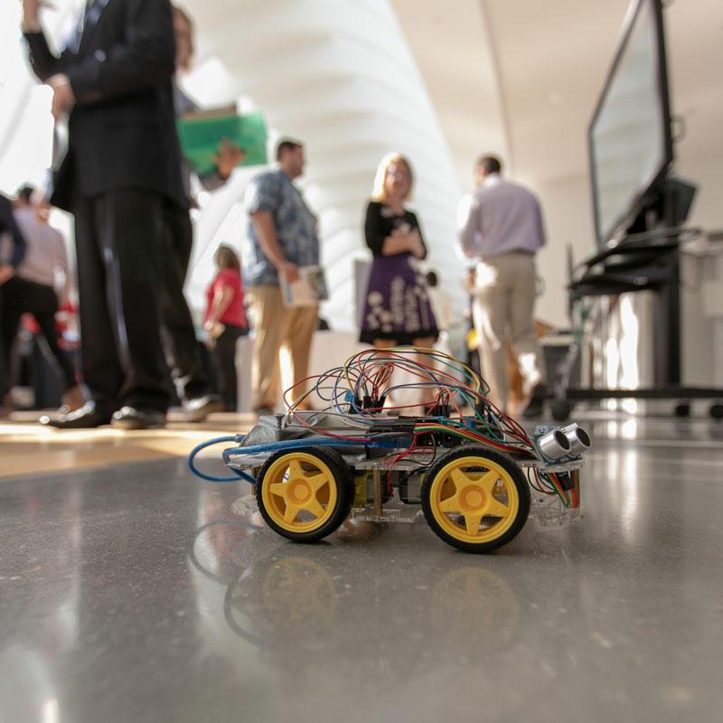 small autonomous car on floor