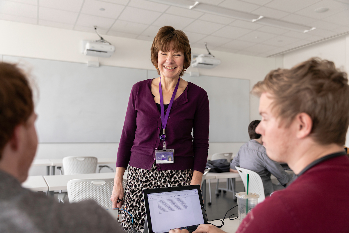 Teacher at front of class