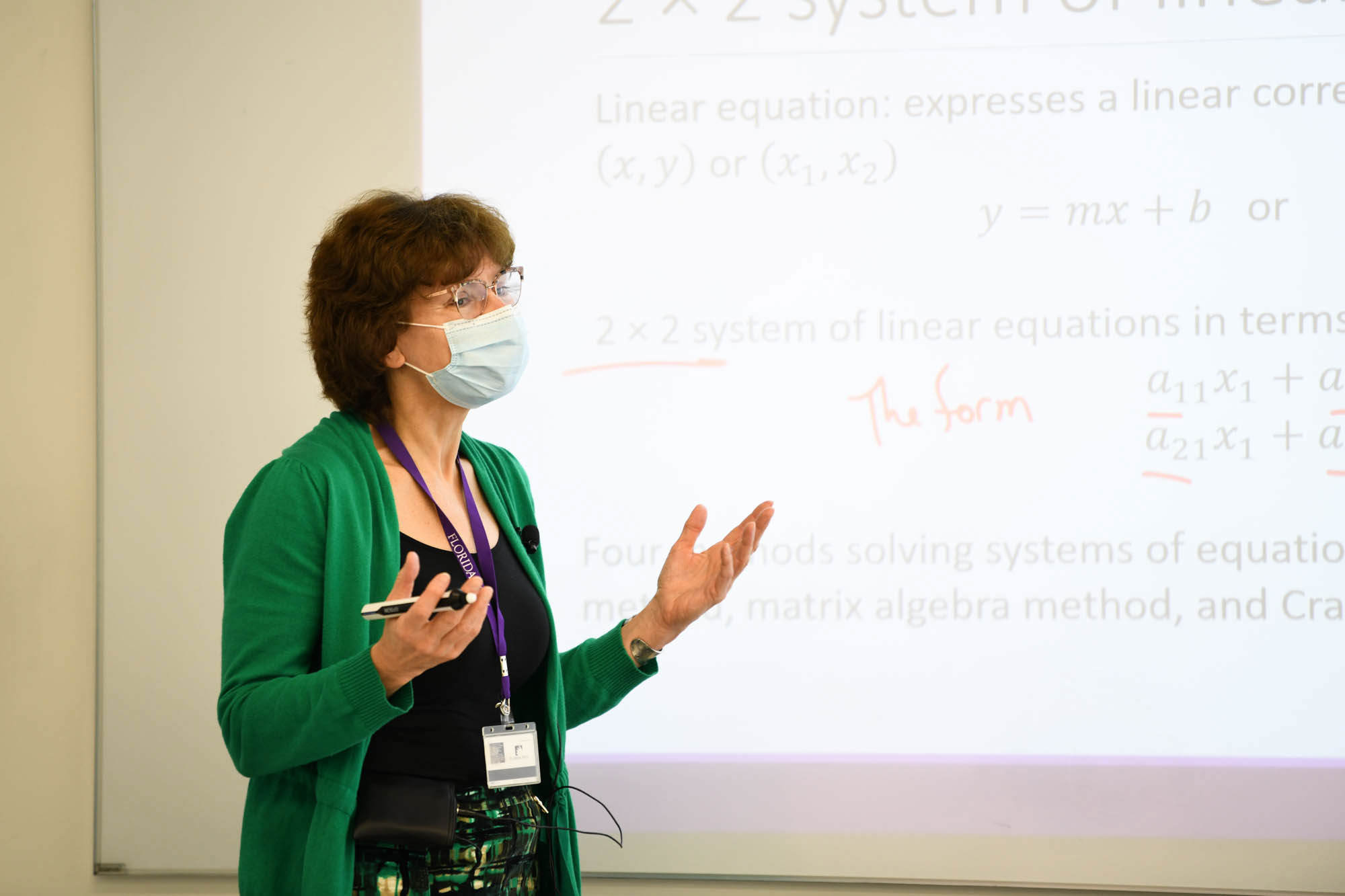 Dr. Mary Vollaro is chair of Florida Polytechnic University’s Department of Mechanical Engineering, teaches a class.