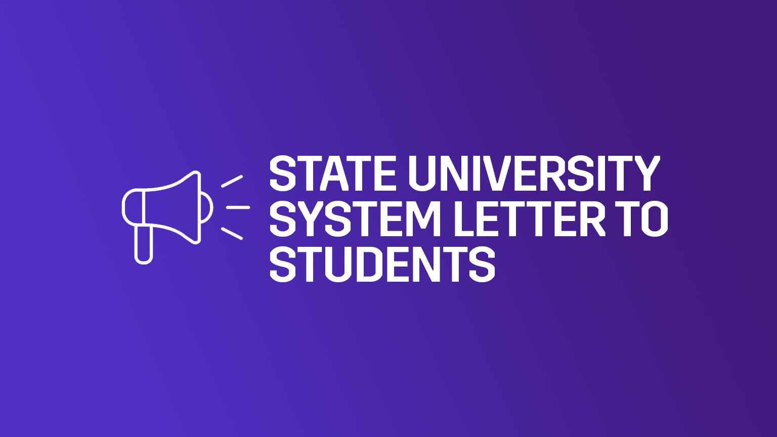 State University System letter to students