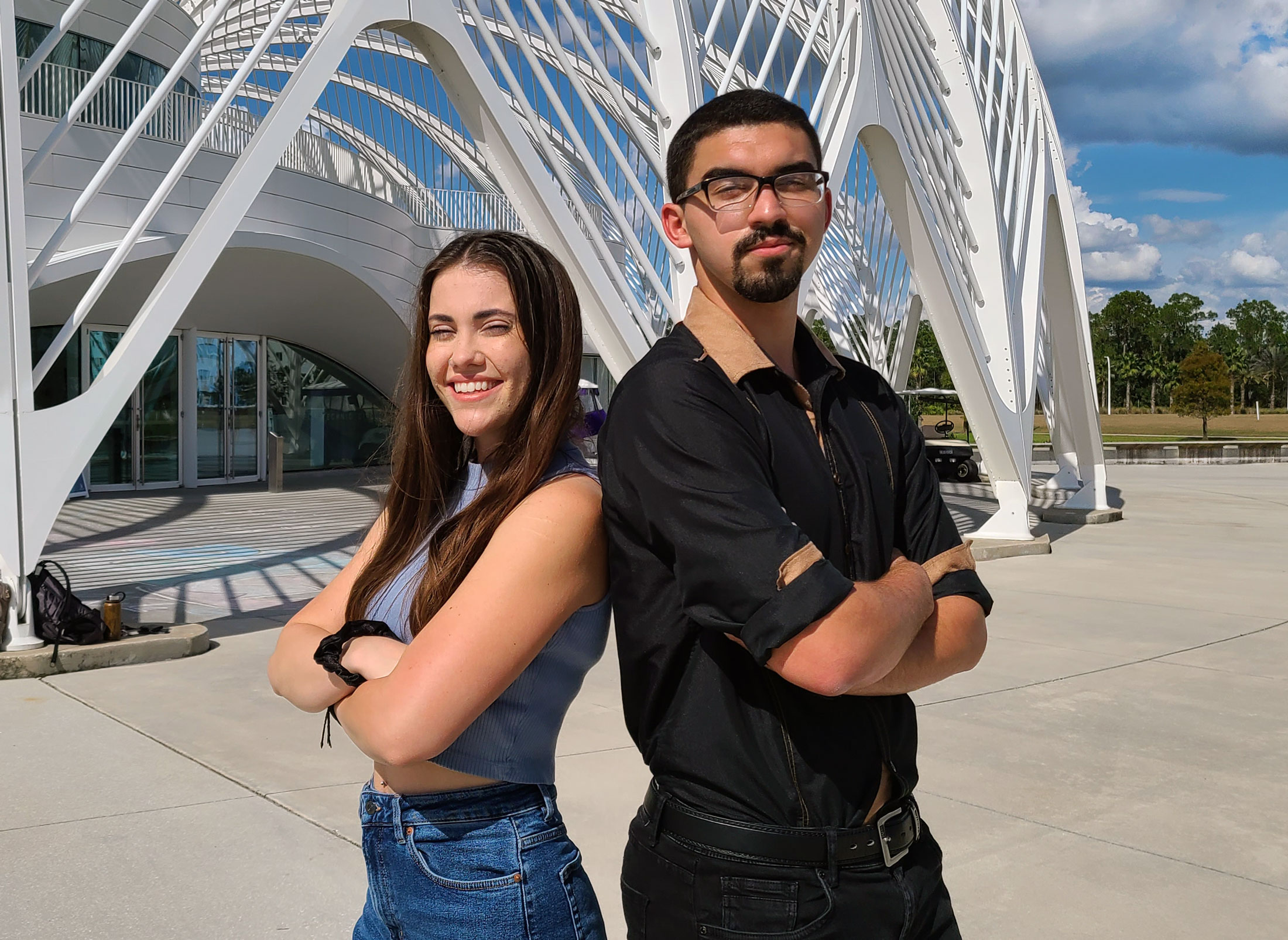 Ahna Cecil and Justin Sanchez are first-generation college students at Florida Polytechnic University