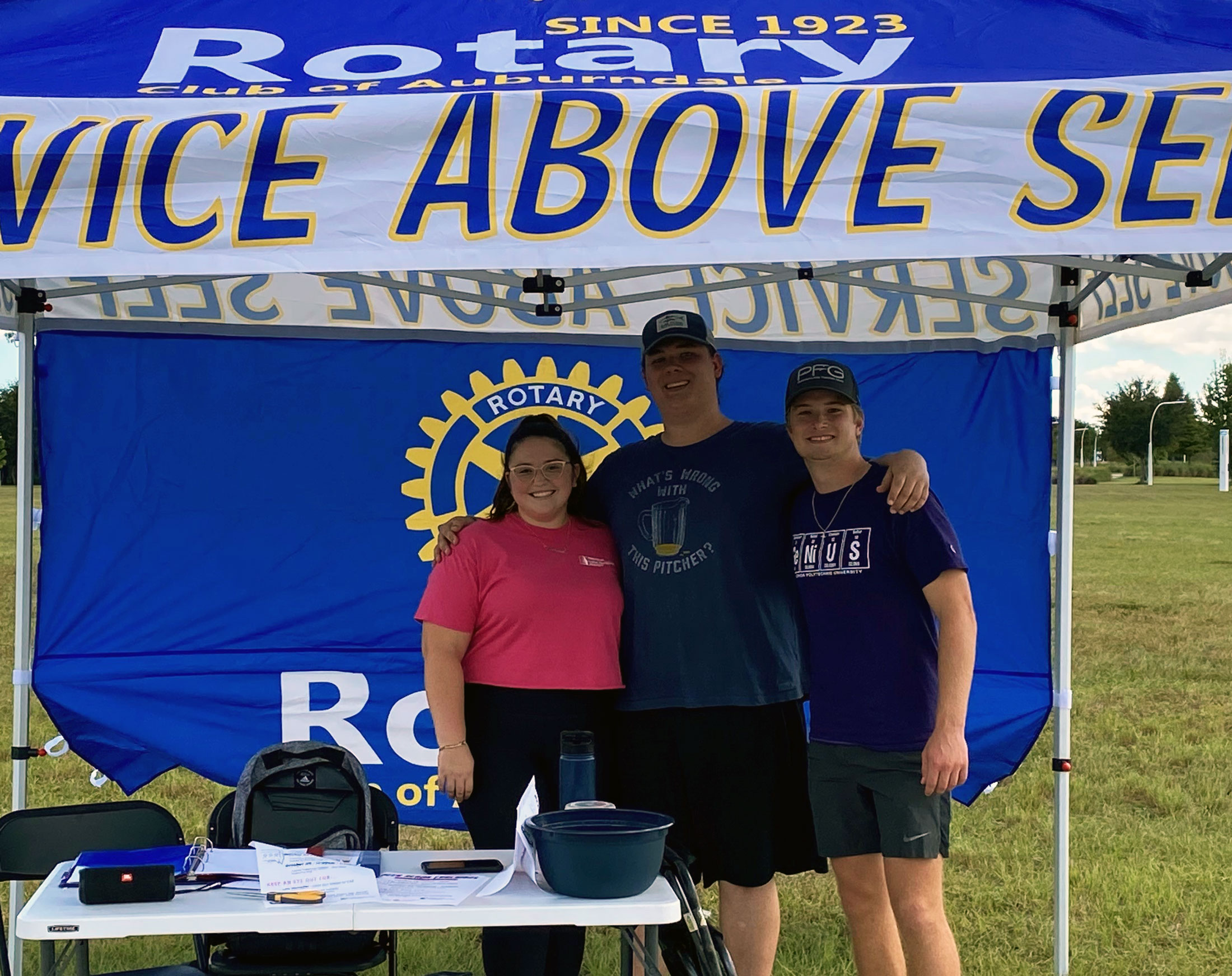 Rotaract Club of Florida Poly members Vanessa Townsend, Pressley Hendrix, and Thomas Risalvato