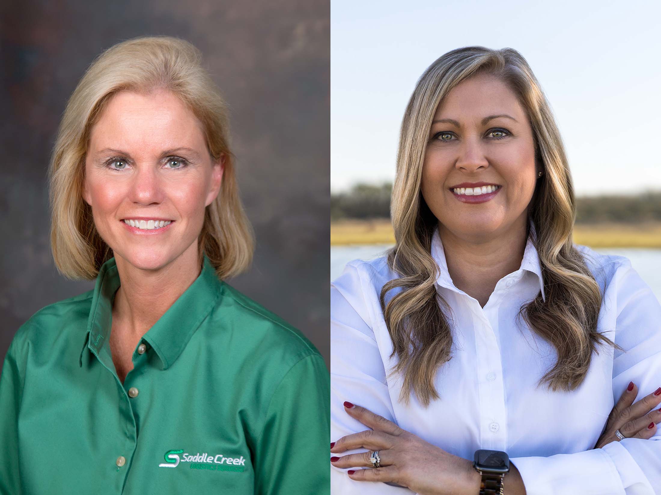 Donna Slyster, senior vice president and chief innovation officer at Saddle Creek Logistics Services, and Kristen Lowers, the company's chief information officer