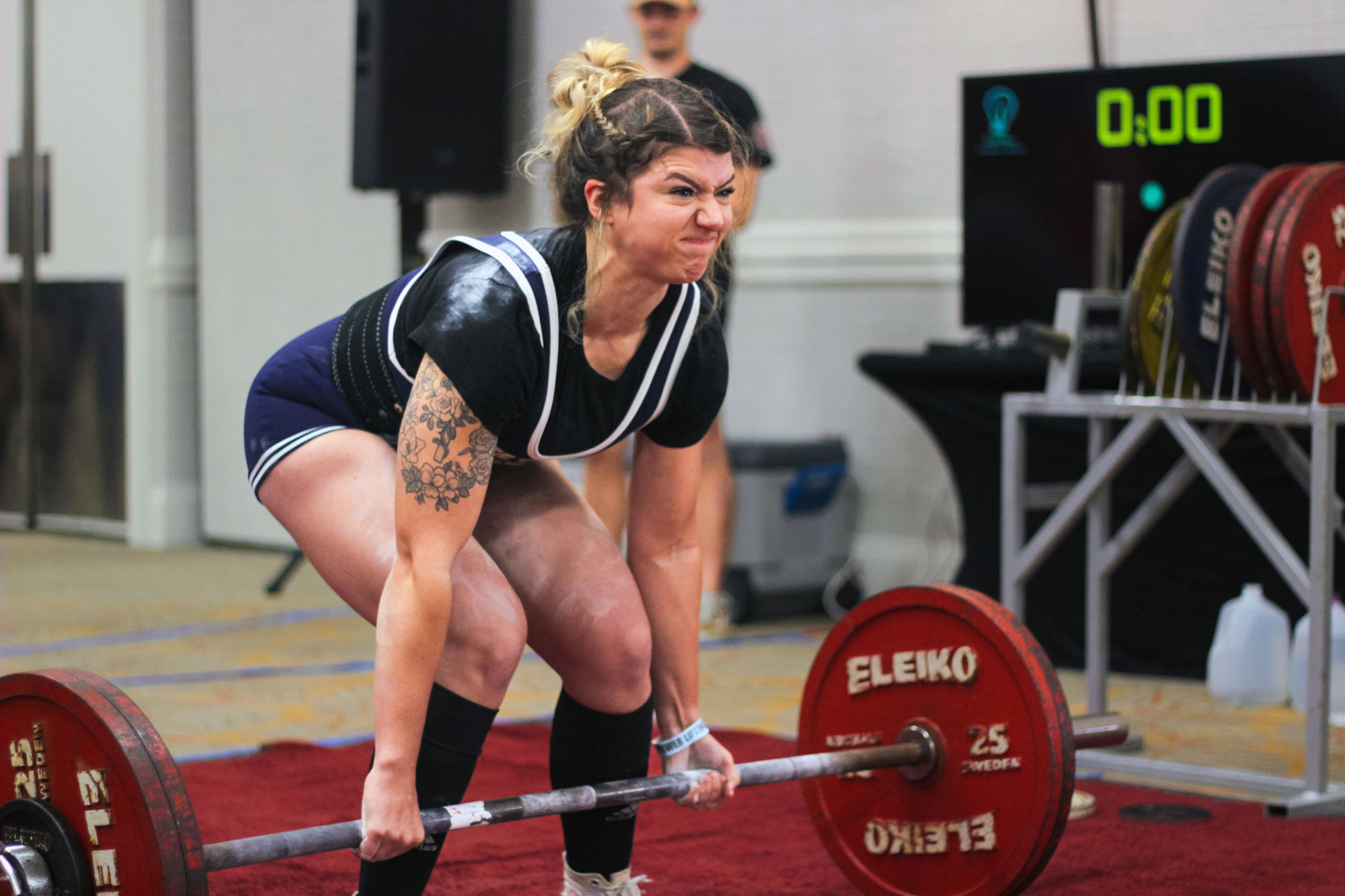 Florida Polytechnic University business analytics major Madi Yonash competes in the USA Powerlifting Florida Collegiate State Championships.