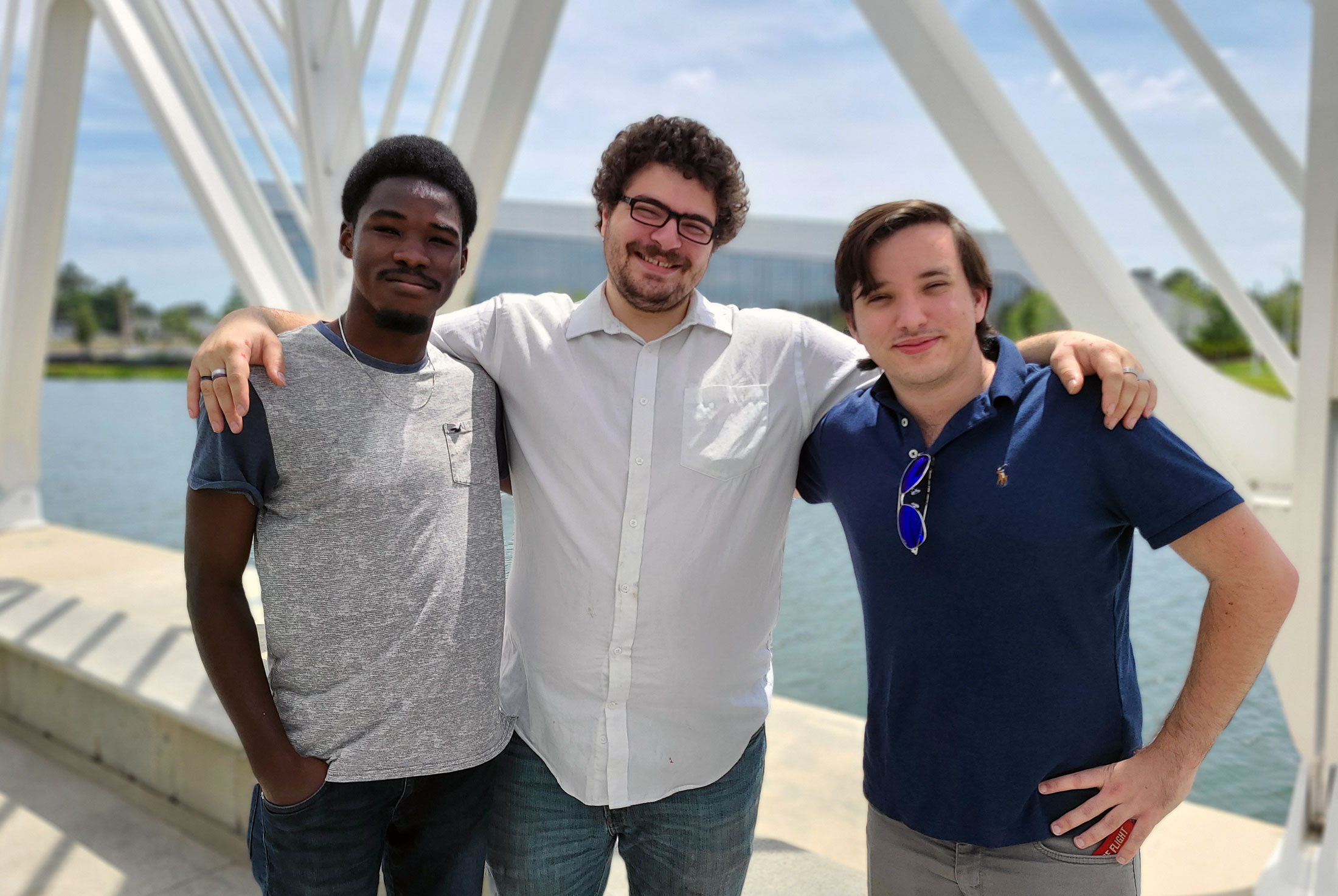 Charisma Clarke, Kyle Steel, and Colton Frear at Florida Polytechnic University.