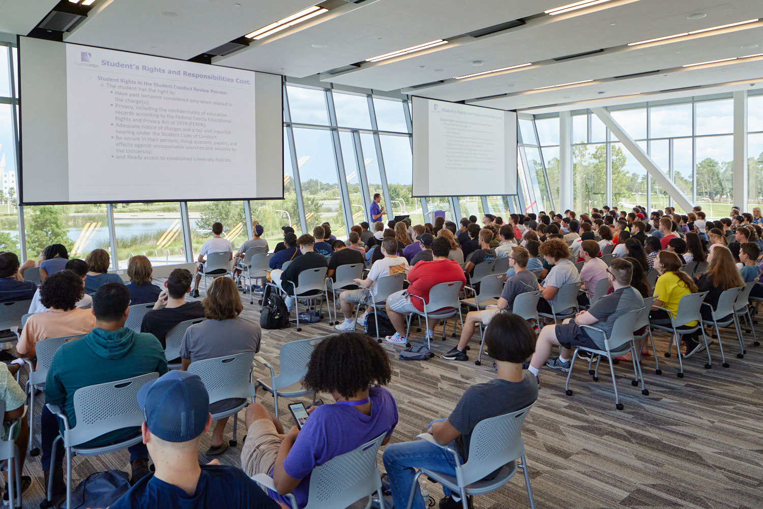 New Florida Polytechnic University students attend new student orientation.