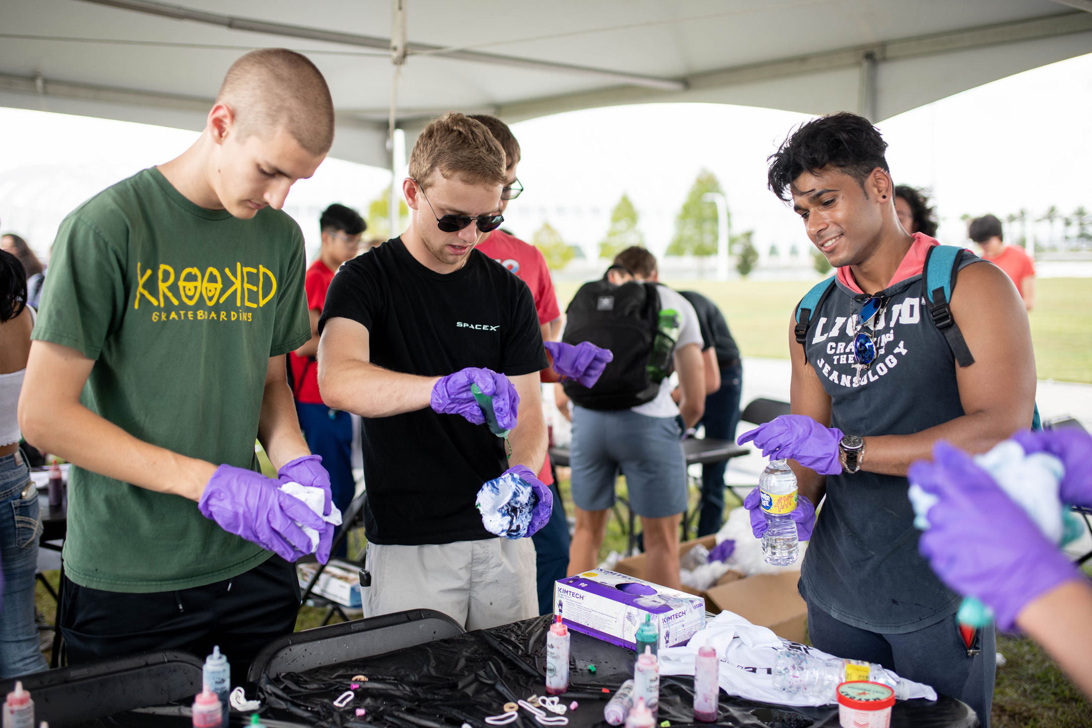 Students from Nerf Tech recruit new members at Club Row