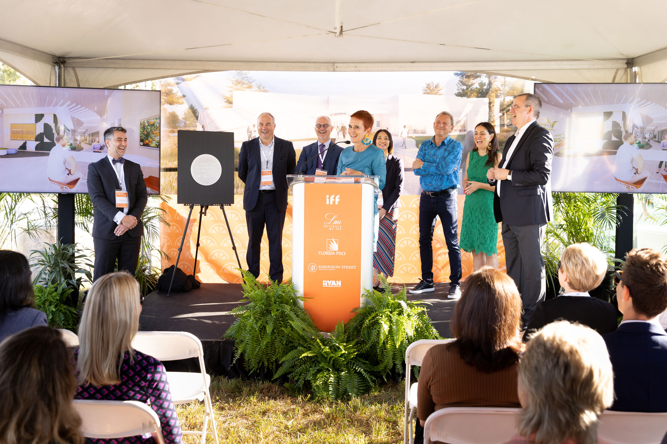 Leaders from IFF and Florida Polytechnic University launch the Citrus Innovation Center in ceremony.