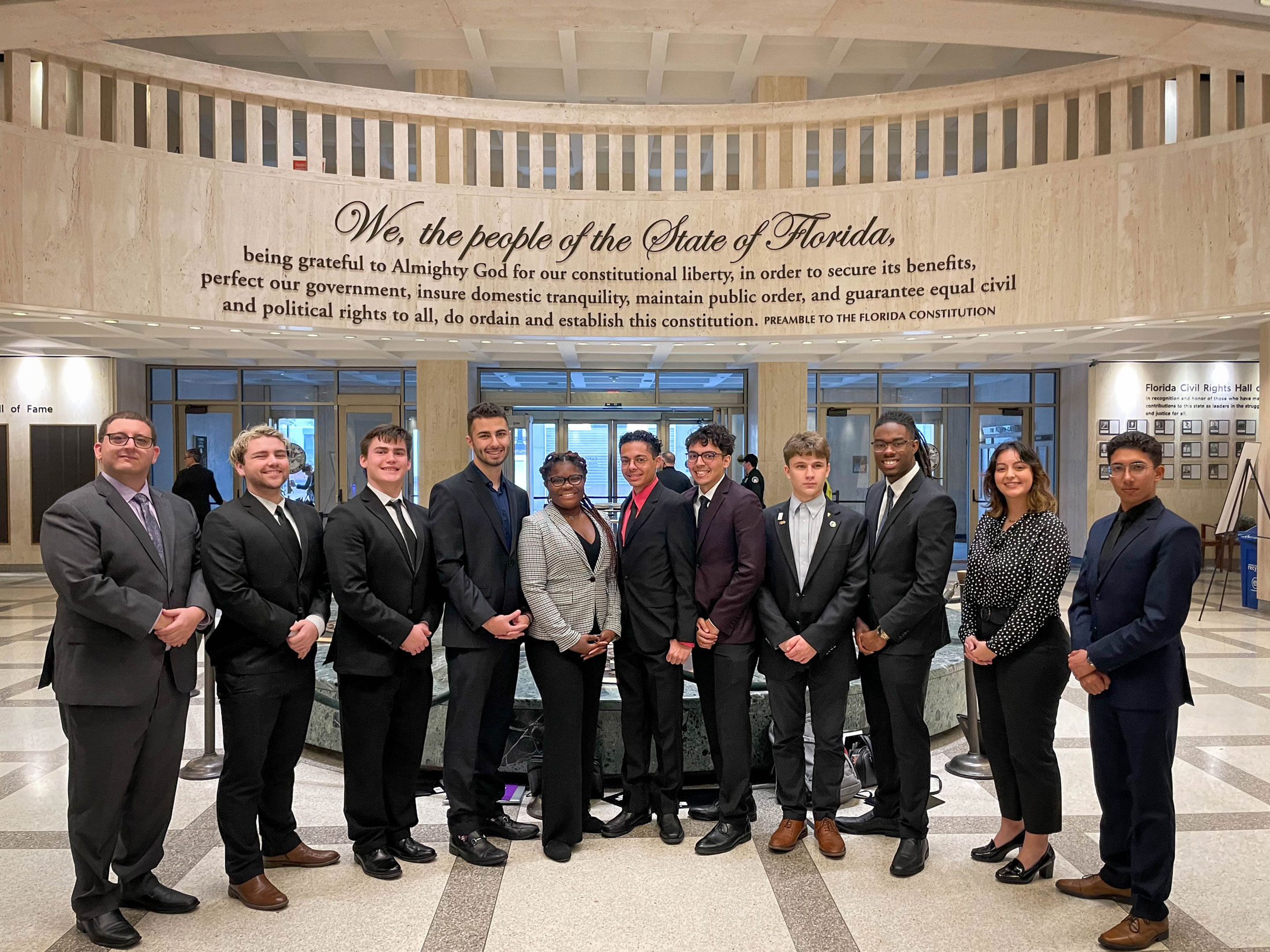 Members of Florida Poly's SGA visit the State Capitol.