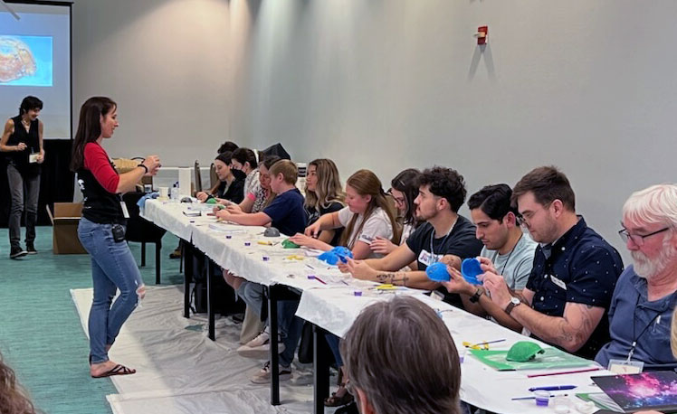 Kim Tittering teaches a class on turtle rehabilitation.