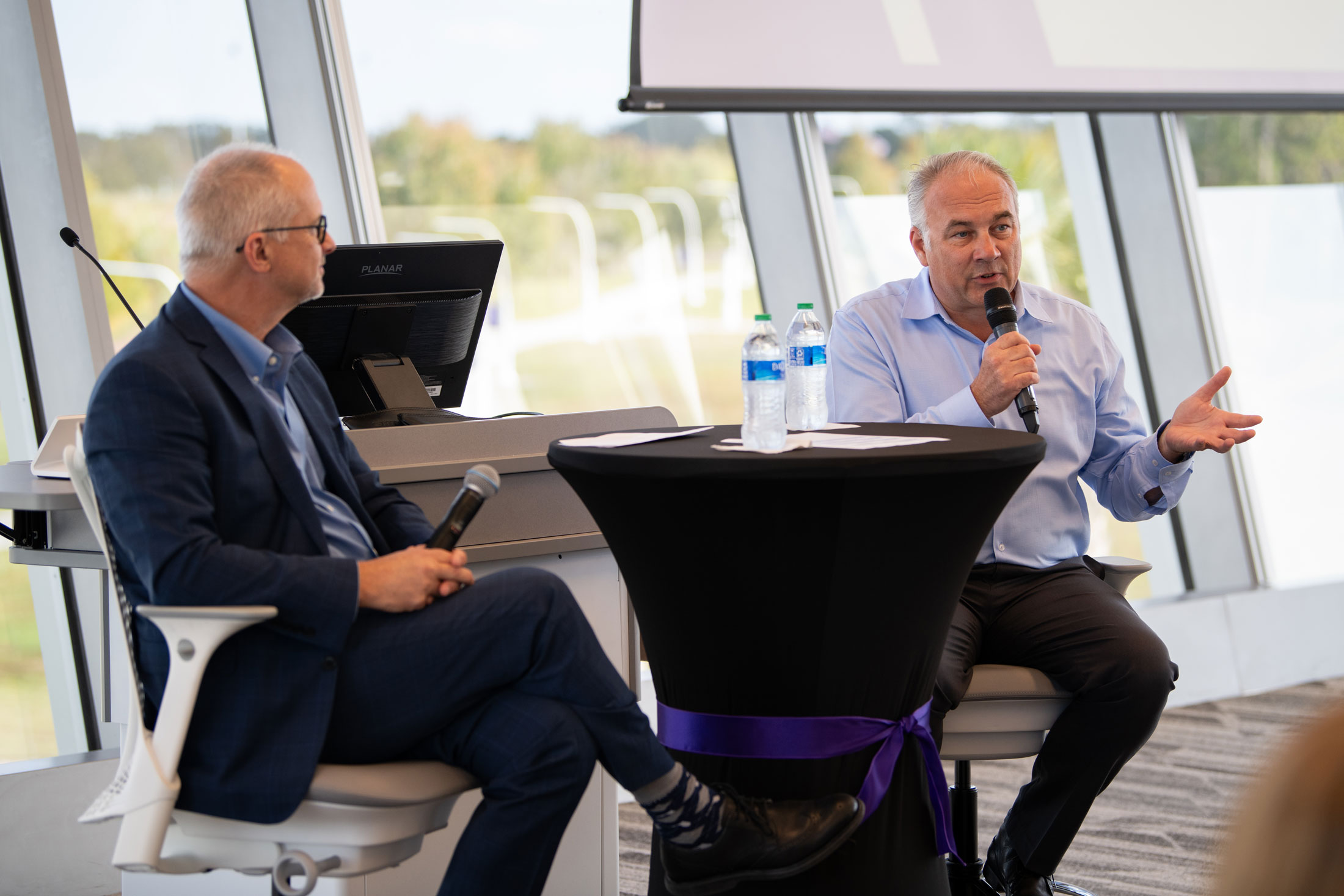 Dr. Randy K. Avent, Florida Poly's president, and Karel Coosemans, Global Innovation Program Director, Re-Master Citrus at IFF, 