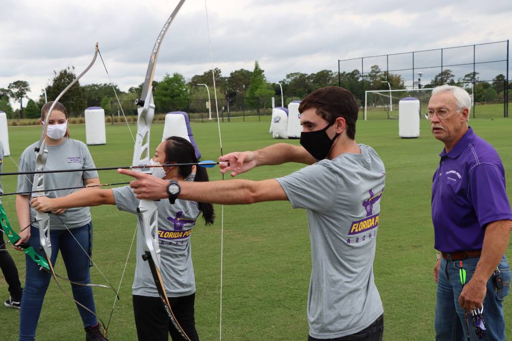 archery team practices on campus