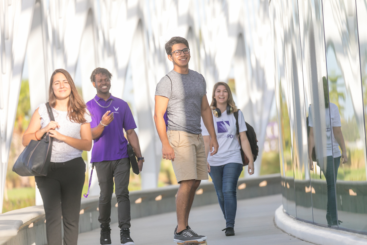 students walking on campus