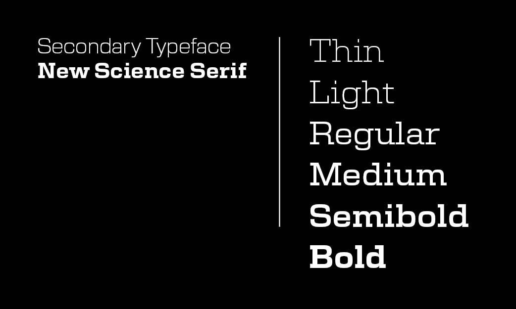 secondary typeface - new science serif