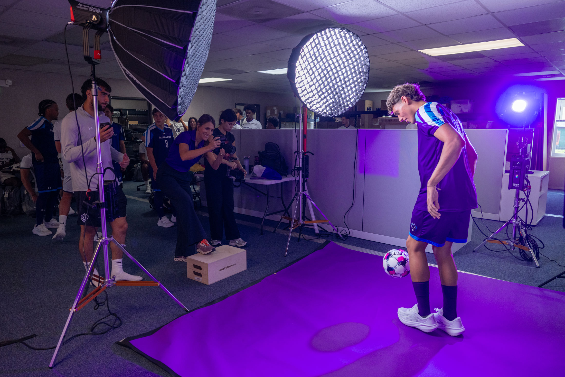 Florida Polytechnic University Men’s Soccer player Fernando Martinez during the University’s first media day.