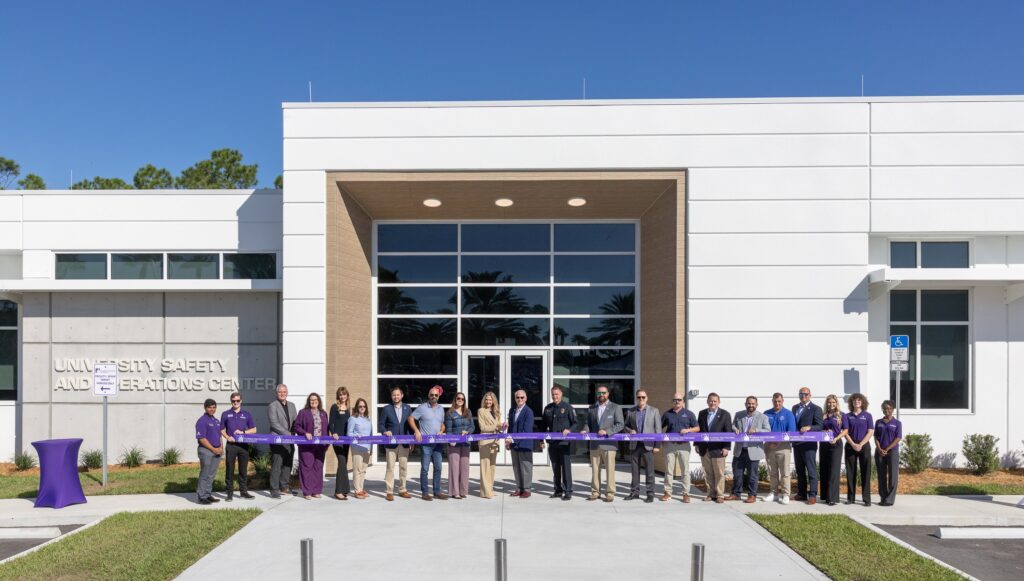 University officials and community leaders cut the ribbon on Florida Polytechnic University’s new University Safety and Operations Center on Thursday, Oct. 15.