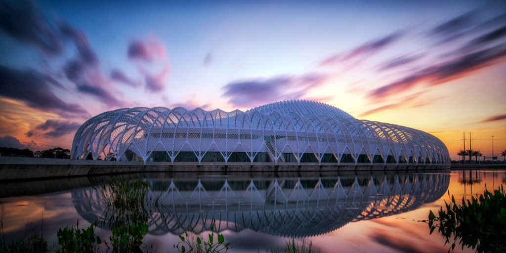 Sunset photo of IST building.