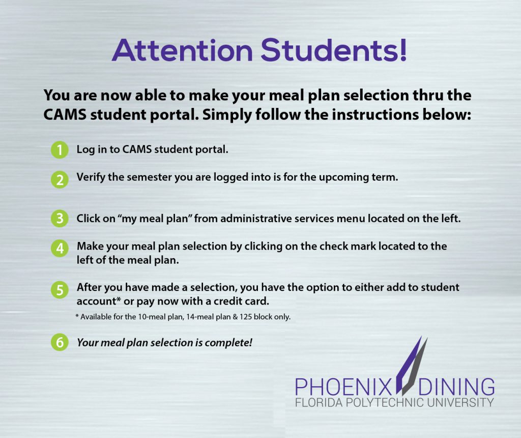 Phoenix Dining Portal Instructions