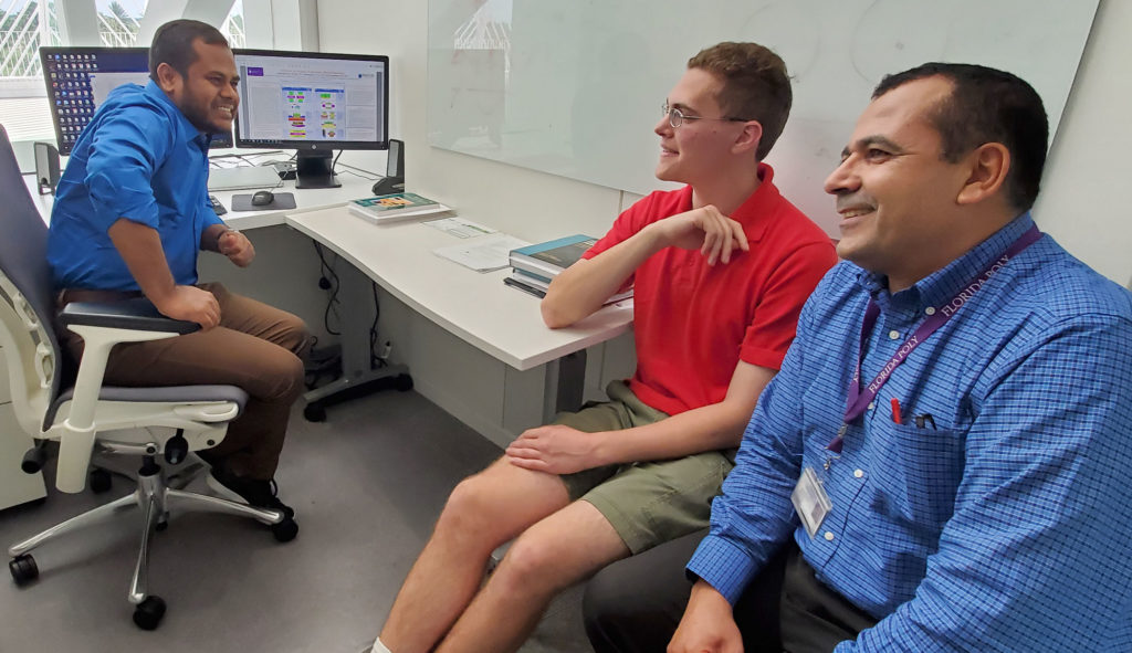 Dr. Muhammad Ullah, mechanical engineering major Johnathan Bacharach, and Dr. Emad Fouad worked together on research presented this month at the 2019 Institute of Electrical and Electronics Engineers (IEEE) 62nd Midwest Symposium on Circuits and Systems in Dallas, Texas.