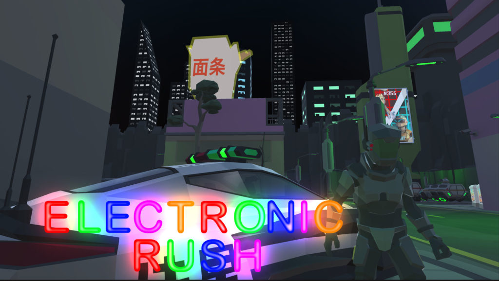Screen shot of a game with a white car.