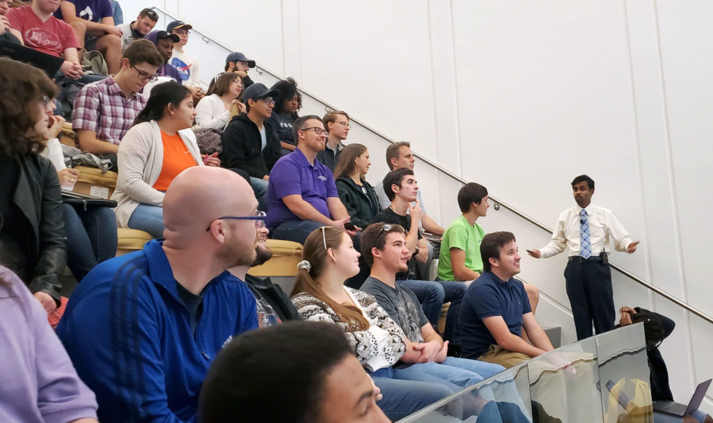 Crowded room at Florida Poly Aula Magna.